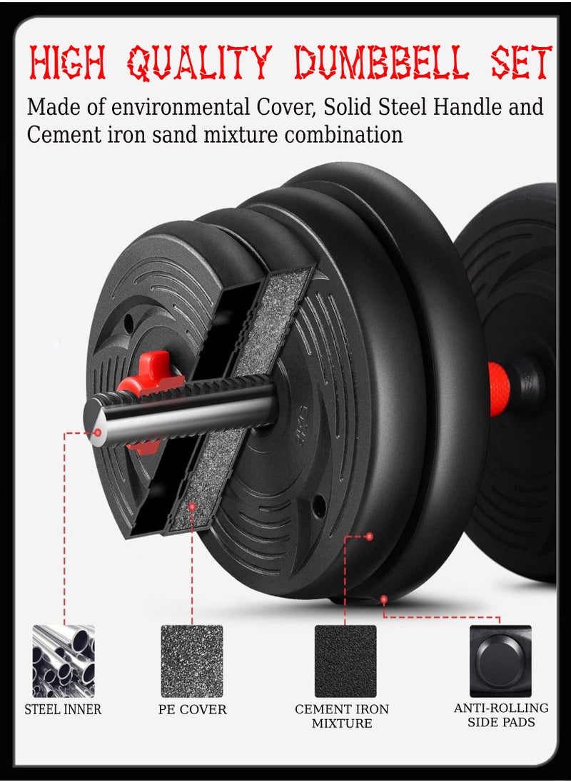 Toshionics - 30Kg Multipurpose Adjustable Dumbbell Set Gym Equipment For Your Full Body Cardio And Strength Training Workout Also Space Efficient Fitness Equipment For Home Workout - Image 1