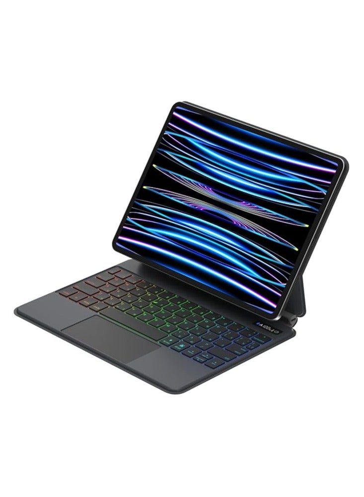 Magic Smart Bluetooth Keyboard Case Compatible with iPad Pro 13 Inch 2024 (M4, 7th Gen) - with Trackpad RGB Backlit Keyboard for iPad Pro 13 Inch - Image 1