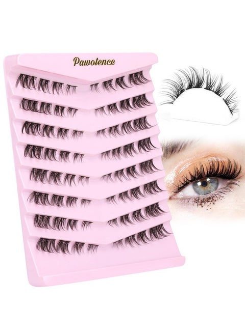 Lash Clusters Cat Eye Lashes Wispy Eyelash Cluster Lashes C Curl Cat Eye Natural Diy Eyelash Extension Individual Lashes Fluffy Soft Thin Band Lash Extension