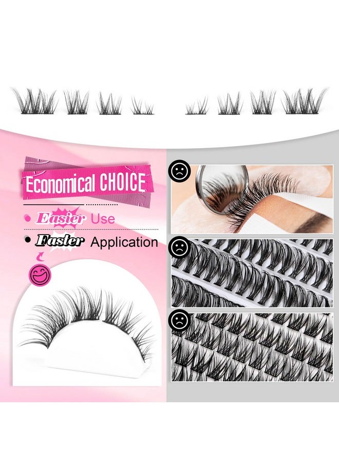 Pawotence - Lash Clusters Cat Eye Lashes Wispy Eyelash Cluster Lashes C Curl Cat Eye Natural Diy Eyelash Extension Individual Lashes Fluffy Soft Thin Band Lash Extension - Image 1