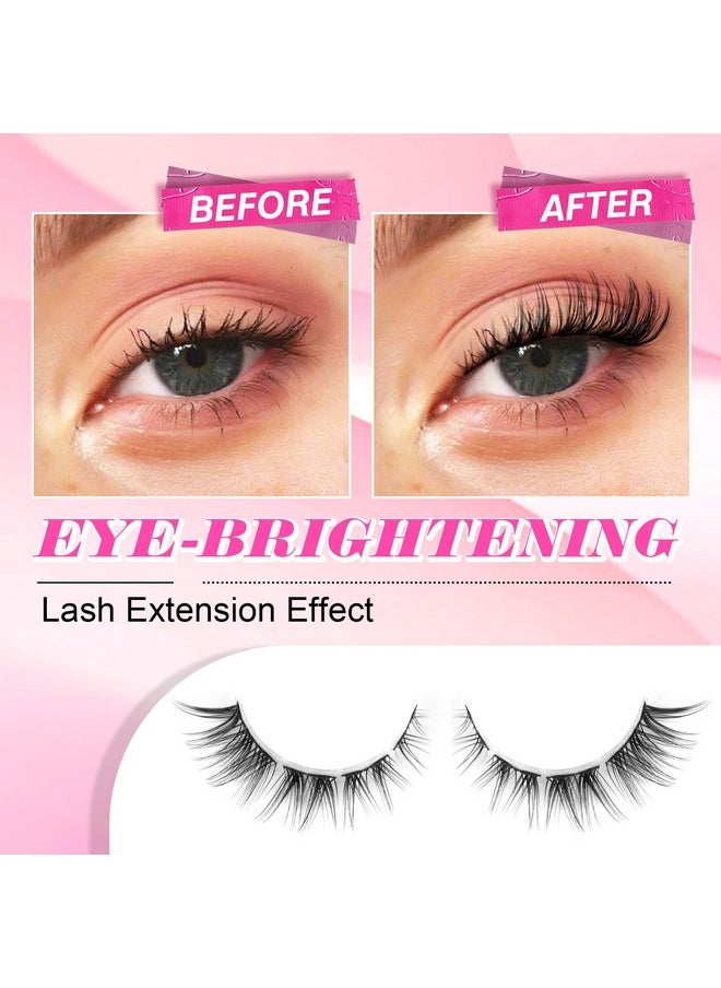 Pawotence - Lash Clusters Cat Eye Lashes Wispy Eyelash Cluster Lashes C Curl Cat Eye Natural Diy Eyelash Extension Individual Lashes Fluffy Soft Thin Band Lash Extension - Image 1