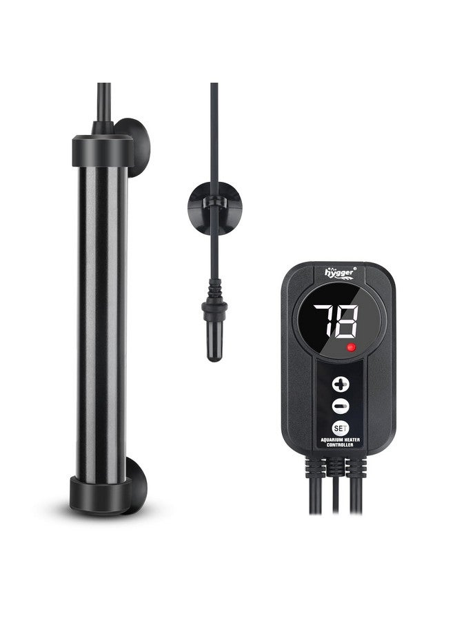 هايغر سخان حوض أسماك هيغر البحري ٥٠ واط، ١٠٠ واط، ٢٠٠ واط، ٣٠٠ واط، ٥٠٠ واط، سخان تيتانيوم مع معايرة درجة الحرارة، وحدة تحكم رقمية LED، مسبار درجة الحرارة، سخان حوض أسماك غاطس للمياه المالحة والعذبة - Image 1
