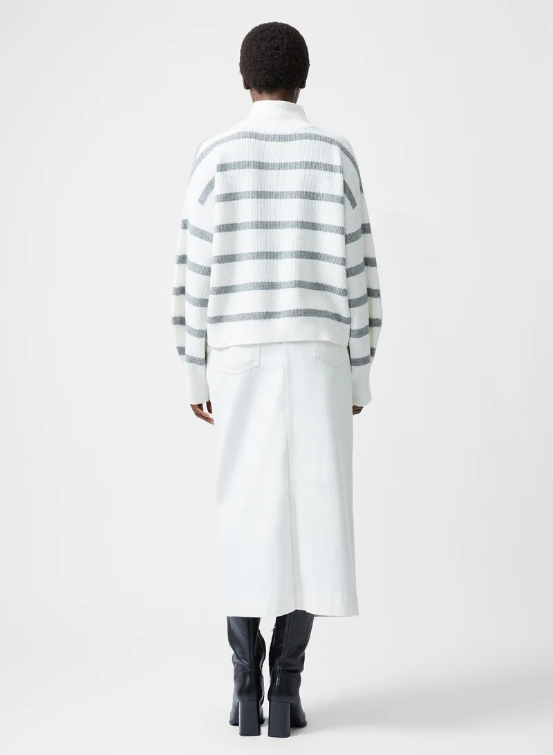 فرنش كونكشن كنزة ليلي موزارت بياقة دائرية