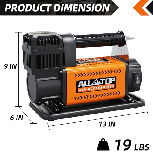 ALL-TOP Air Compressor with Digital Pressure Gauge Tire Inflator Kit, 12V Portable Inflator 7.06ft³/Min, Offroad Air Pump for Truck Tires, Heavy Duty Max 150 PSI for 4x4 Vehicle & RV - Image 3