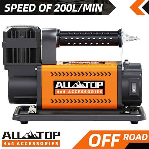 ALL-TOP Air Compressor with Digital Pressure Gauge Tire Inflator Kit, 12V Portable Inflator 7.06ft³/Min, Offroad Air Pump for Truck Tires, Heavy Duty Max 150 PSI for 4x4 Vehicle & RV - Image 4