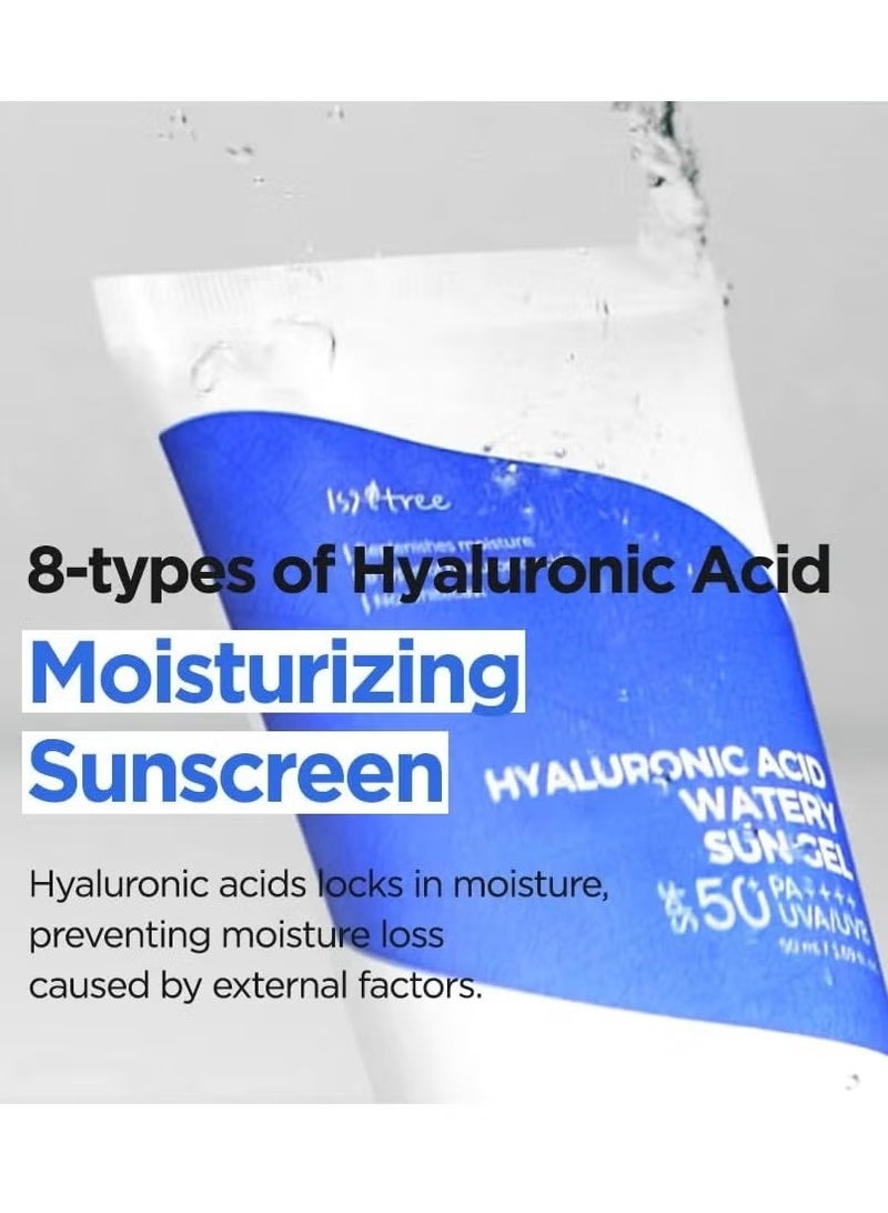 Isntree Hyaluronic Acid Watery Sun Gel SPF50+ PA++++ Moisturizing Sunscreen 50ml - Image 2