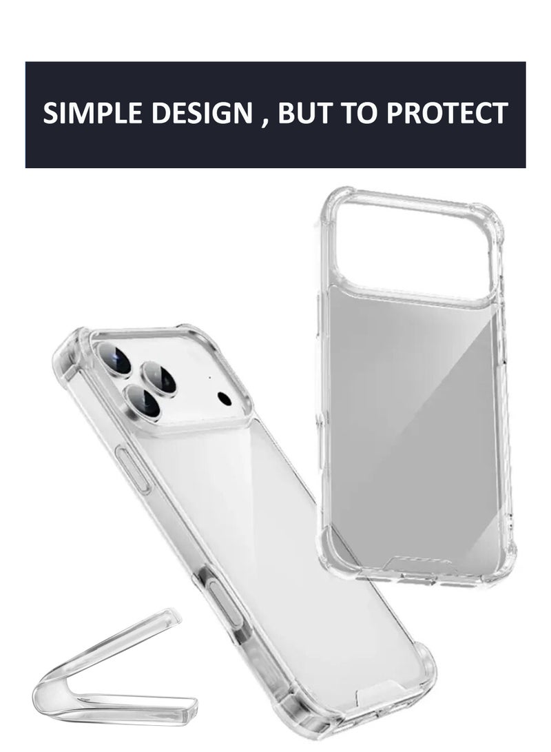 For Apple iPhone 17 Pro Max - Ultra Clear Flexible Shockproof Silicone  Back Cover With Raised Edge Bumps Protection - Transparent - Image 4