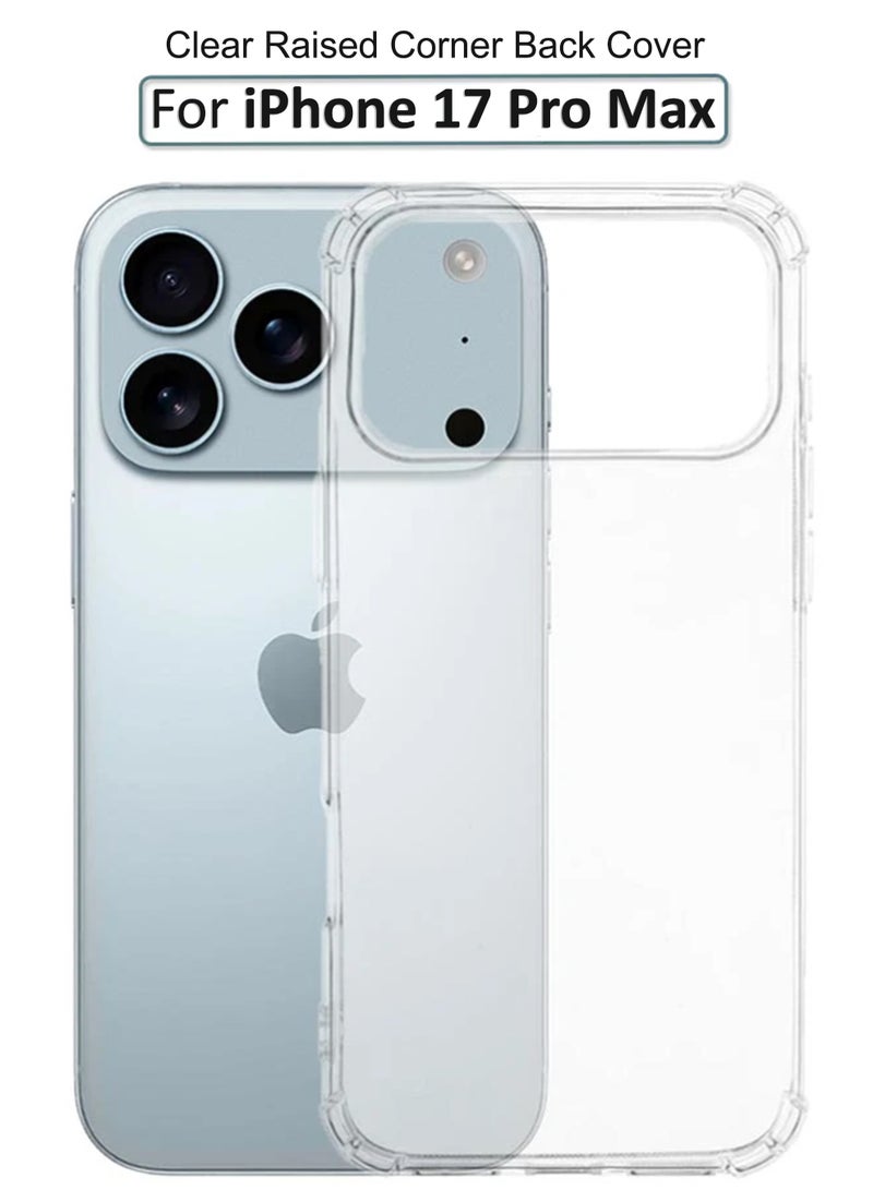 For Apple iPhone 17 Pro Max - Ultra Clear Flexible Shockproof Silicone  Back Cover With Raised Edge Bumps Protection - Transparent - Image 1
