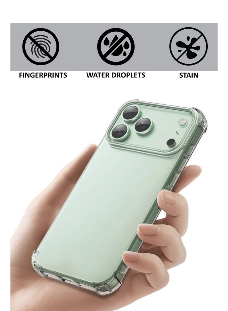 For Apple iPhone 17 Pro Max - Ultra Clear Flexible Shockproof Silicone  Back Cover With Raised Edge Bumps Protection - Transparent - Image 2