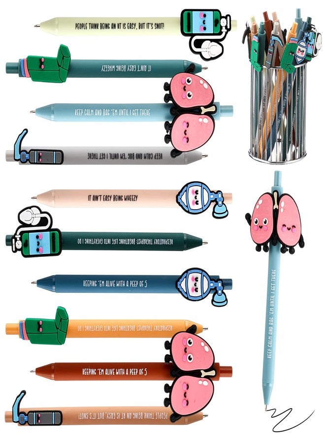 Yexiya 60 Pcs Nurse Appreciation Week Gift Respiratory Therapist Gift Funny Ballpoint Pen Bulk Lung Inhaler Ventilator Retractable Pen for Nurse Cna Graduation Respiratory Office Rt Nursing Doctor - Image 1