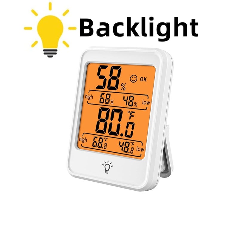 Large Size LCD Digital Thermometer Hygrometer Indoor Room Temperature Humidity Meter Sensor Gauge(MC41-White-Backlight) - Image 2