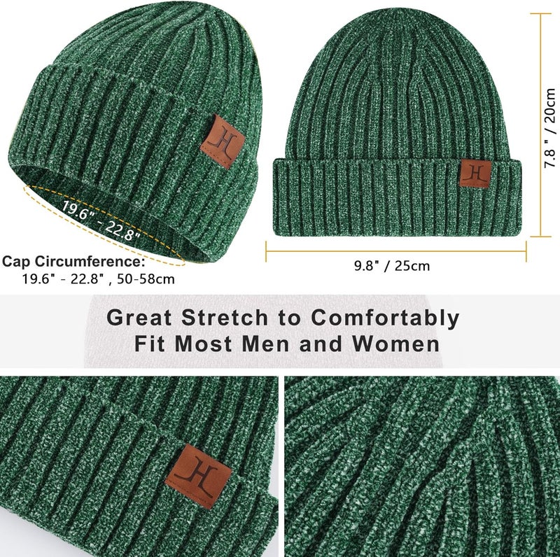 AQOTHES Womens Winter Knit Warm Hat Beanie Long Scarf Touch Screen Gloves Set Skull Caps Neck Scarves for Women - Image 2