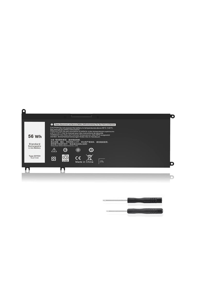 Terabyte 56WH 33YDH Laptop Battery Compatible for Dell Inspiron 17 7000 7779 7778 7786 7773 2-in-1 15 7577 G3 15 3579 17 3779 G5 15 5587 G7 15 7588 Latitude 13 3380 14 3490 3590 3580 PVHT1 P30E 81PF3 081PF3 - Image 1