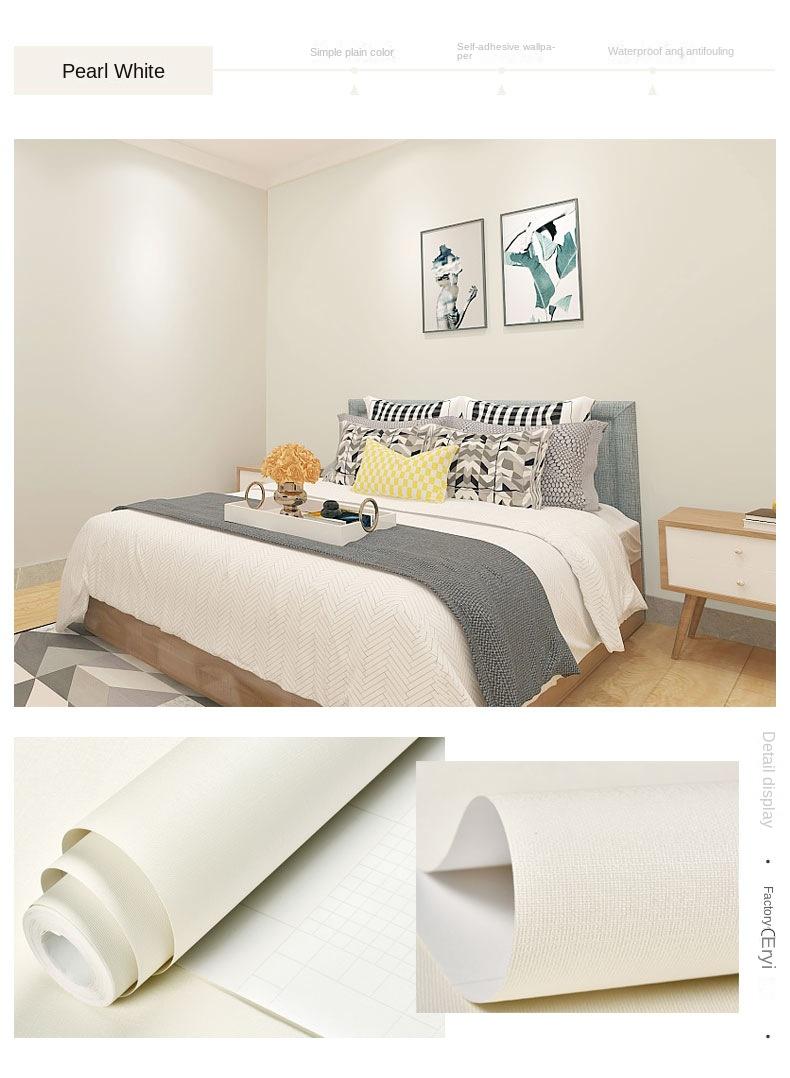 Bluejw Self-Adhesive Wallpaper Waterproof And Moisture-Proof Washable Wallpaper Solid Color Stickers For Bedroom Living Room Background Wall 10x0.6meter  - Image 2