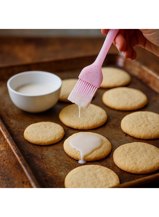 فرشاة معجنات صغيرة من السيليكون غير لاصقة ومقاومة للحرارة وخالية من مادة BPA وأدوات مطبخ للطهي والخلط والخبز من الجرانيت الوردي - Image 3