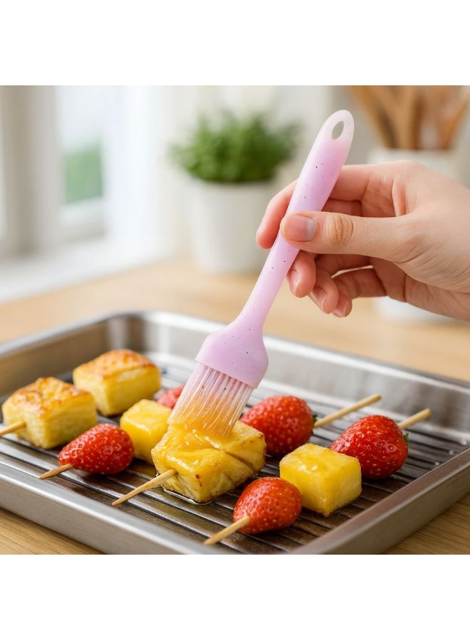 فرشاة معجنات صغيرة من السيليكون غير لاصقة ومقاومة للحرارة وخالية من مادة BPA وأدوات مطبخ للطهي والخلط والخبز من الجرانيت الوردي - Image 4