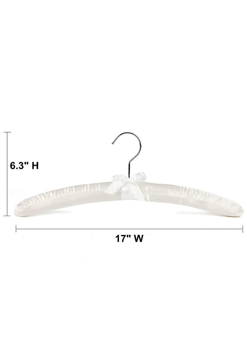Amber Home Padded Hangers with Anti Rust 360 Degree swivel Hook for Women Clothing Anti Slip Hangers for Sweaters Dress Jackets Blouse White 5 pieces - Image 2