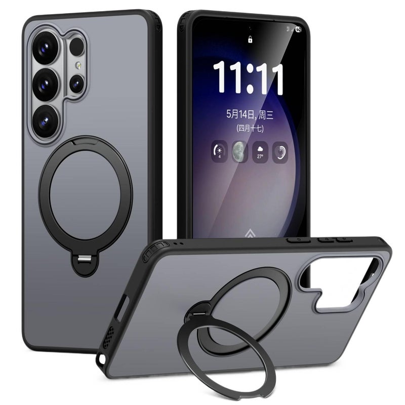 MagSafe Samsung Galaxy S26 Drop Protection PC Case for Samsung S26 Ultra Samsung S26 and Kickstand and Scratch Resistant in Black - Image 1