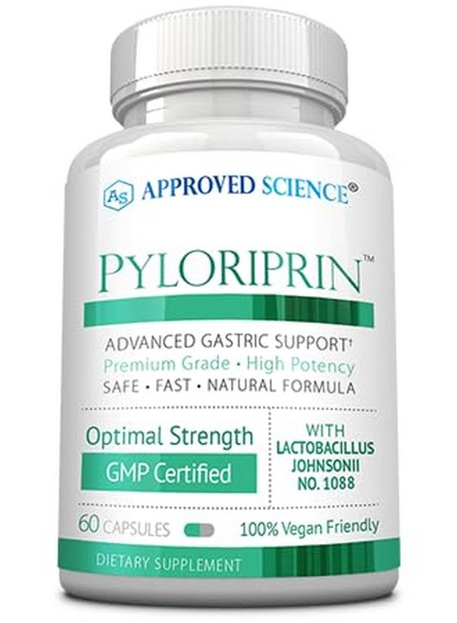 أبروفد ساينس منتج Pyloriprin المعتمد علميًا - دعم متقدم للجهاز الهضمي من أجل معدة صحية - الزنك إل كارنوزين، البروبيوتيك، براعم البروكلي، عرق السوس منزوع الجليسرين - 60 كبسولة - إمداد لمدة شهر - نباتي - Image 1