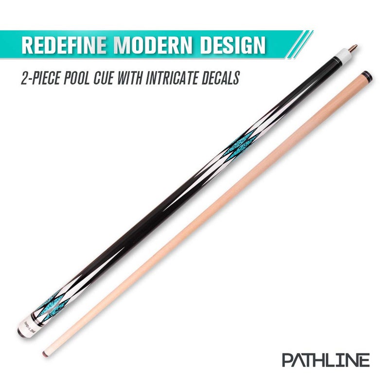 Pathline Pool Cue Stick - 58 inch Canadian Maple Billiard Pool Stick (Blue 21oz) - Image 2