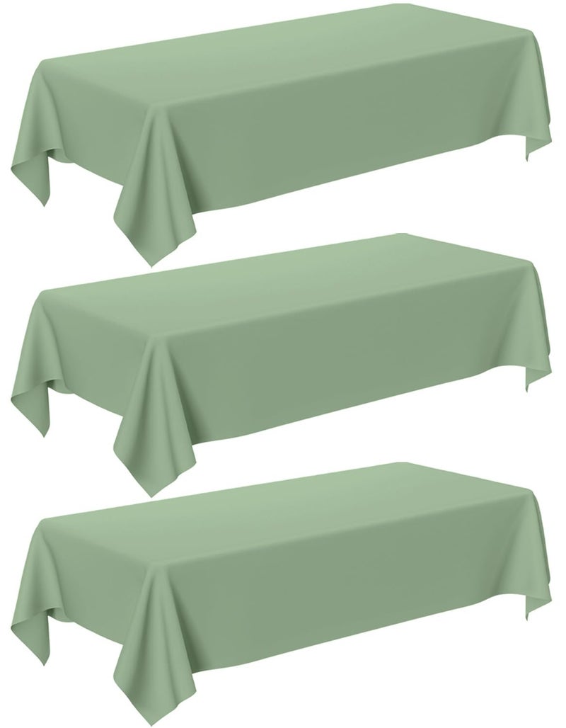Oigco Sage Green Tablecloth - 3 Pack 54" Ã— 108" Rectangle Disposable Sage Green Table Cloth, Waterproof Plastic Table Cover for Party, Wedding, Holiday & Gathering Use - Image 1