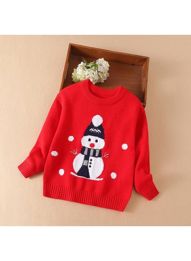 Baby Girls Sweater Knit Pullover Clothes Autumn Winter Soft Wool Clothing 2024 Christmas Sweatshirts Boys Snowman Outfit