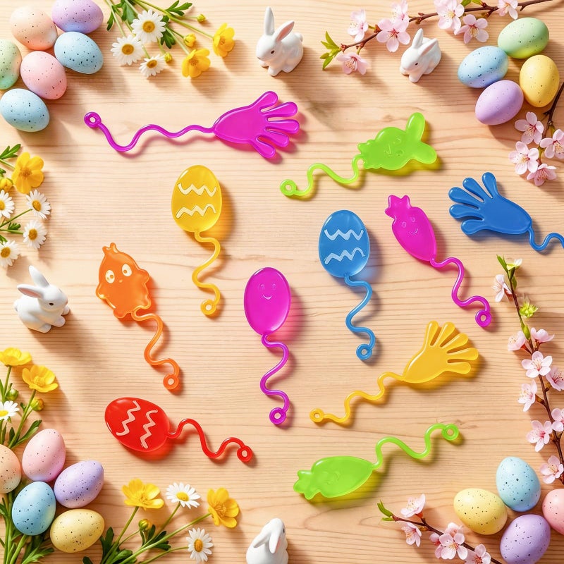 Garma 24 Pack Prefilled Easter Eggs with 48 Pcs Sticky Hands Toys for Kids - Plastic Easter Eggs with Sticky Hands Boys Girls Easter Basket Stuffers Fillers Party Favors Egg Hunt Classroom Prizes - Image 5