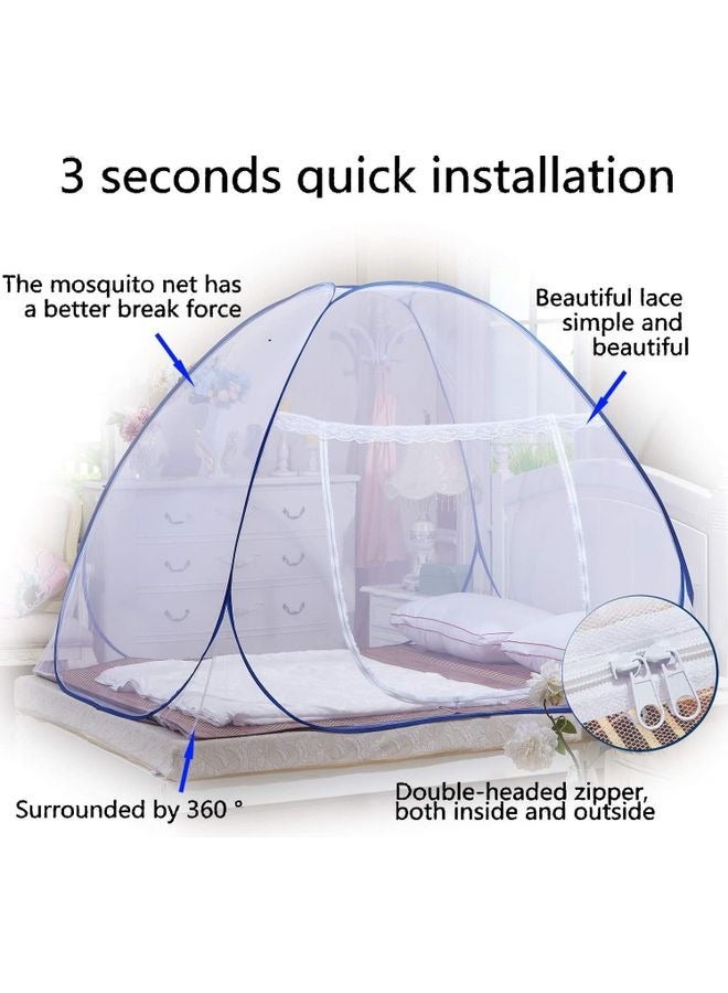 PEI  AN Foldable Pop-Up Mosquito Net Tent Polyester White/Blue 180x200x150cm  - Image 4
