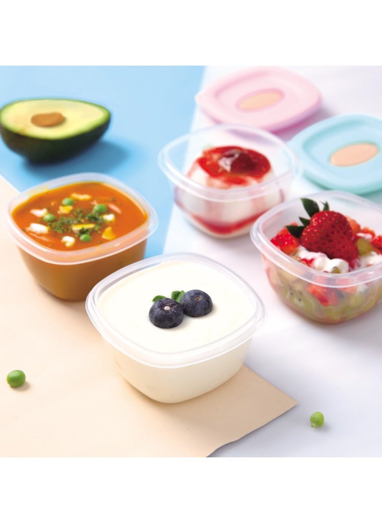 Generic - 4-Piece Food Storage Container Set,Sandwich Container Freezer Containers with Lids Microwave Safe Containers Meal Prep Containers Reusable Lunchbox re-usable - Image 1