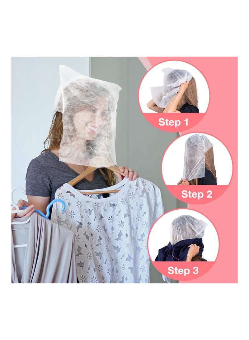 KASTWAVE Makeup Protector Hood, 100PCS Makeup Protector Hood, Non-woven Disposable Cosmetic Mask, Beauty Makeup & Clothing Protector, Protects Hair While Getting Dressed Makeup Face Cover for Changing Room - Image 2