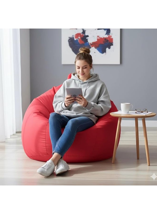 Harmony Home كرسي bean bag للأطفال من هارموني هوم | bean bag ناعم وقوي للأطفال | تصميم خفيف الوزن ومريح لغرفة اللعب، غرفة النوم والاستراحة - مقعد ممتع وآمن للأطفال (أحمر) - Image 2
