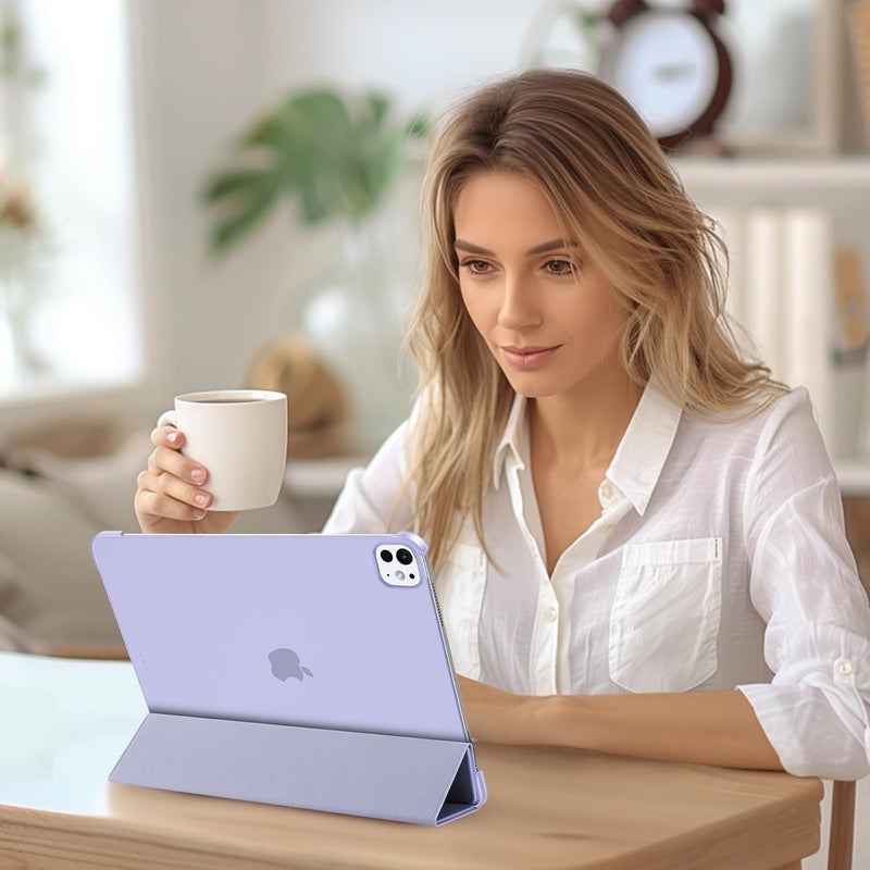 Procases For Ipad Pro 13 Inch Case 2024 M4/7Th Gen , Ipad M4 13 Case Smart Folio Ipad Pro 13 Case, Slim Stand Hard Shell Back 13-Inch 2024 Ipad Pro Case For A2925 A2926 A3007 -Lightpurple - Image 3