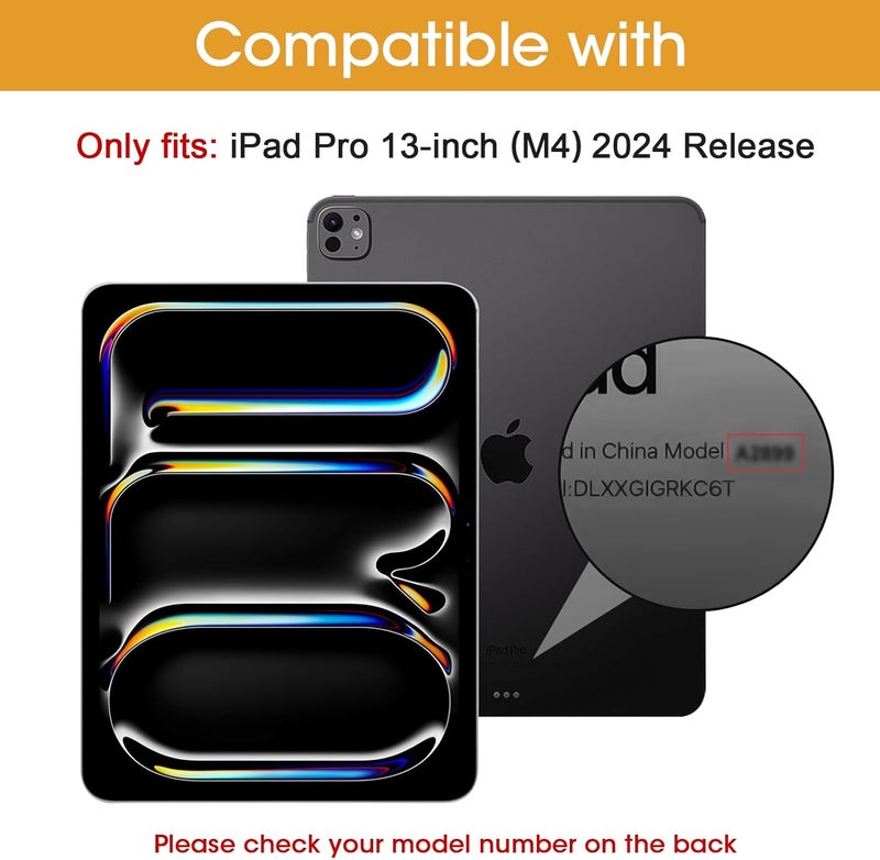 Procases For Ipad Pro 13 Inch Case 2024 M4/7Th Gen , Ipad M4 13 Case Smart Folio Ipad Pro 13 Case, Slim Stand Hard Shell Back 13-Inch 2024 Ipad Pro Case For A2925 A2926 A3007 -Lightpurple - Image 2