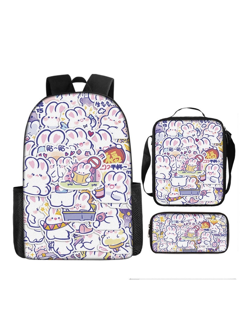 Generic - Cartoon anime backpack for primary and secondary school students, large capacity casual lightweight backpack, cartoon shoulder bag, pencil case, pencil case, and pencil case - Image 1