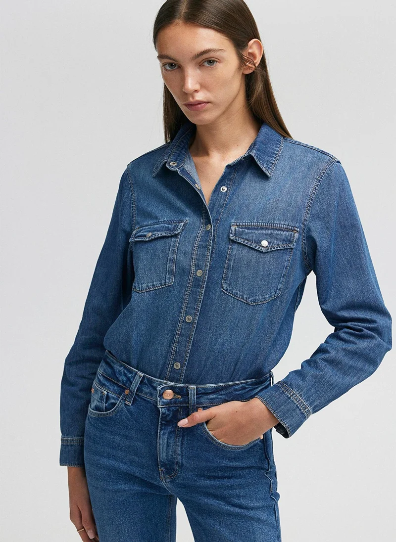 MAVI Merida Dark Real Blue Jean Shirt