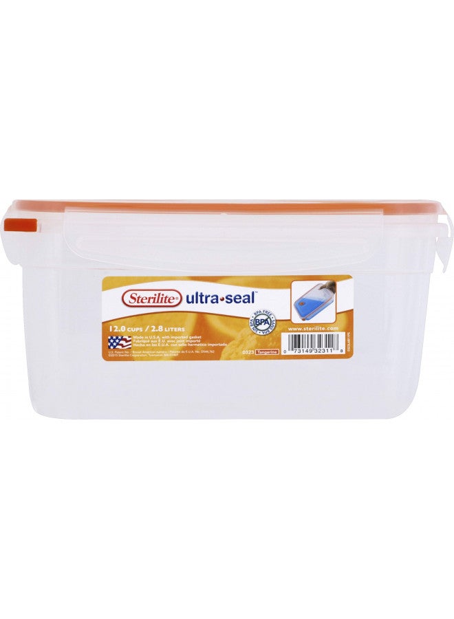 STERILITE 12.0 Cup Rectangle Ultra-Seal Food Storage Container, 6.63", Orange