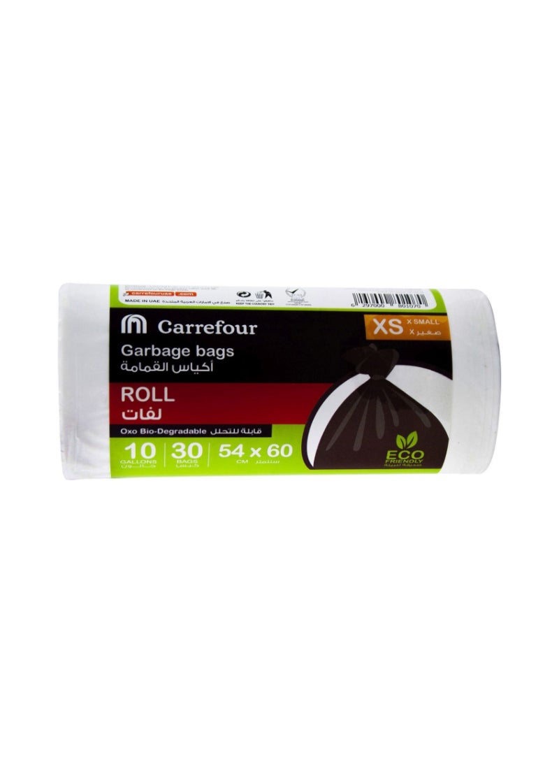 Carrefour Bio 10 Gallon Biodegradable Garbage Bag XS White 30 Garbage Bags 