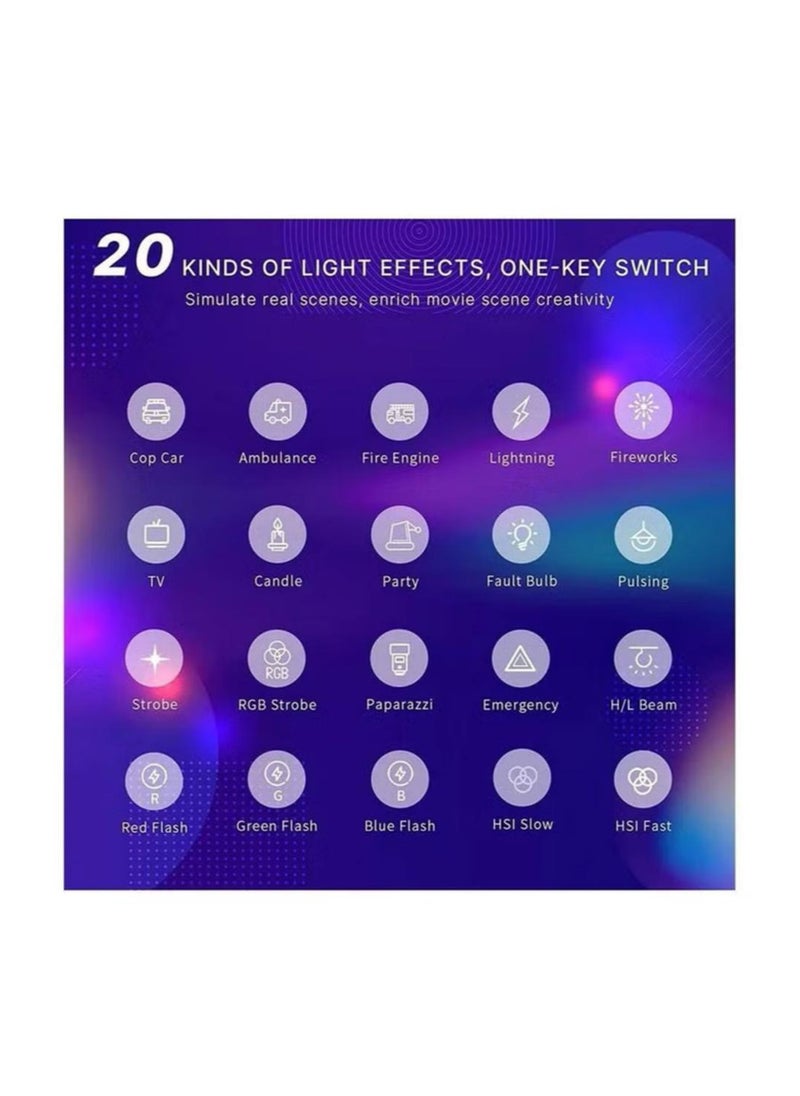Generic W140 RGB Video Light, Portable LED Camera Light Panel 0-360 Full Color, CRI95+ 2500K-9000K Dimmable 20 Lighting Effects, 3100mAH Rechargeable LED Lighting for Photography, Video Conference, TikTok  - Image 2