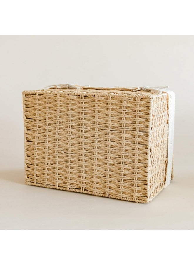 Rattan Storage Box Set with Lid – Stylish Woven Organizer Baskets for Shelves, Closets & Cabinets – Multipurpose Home Storage Solution - Image 4