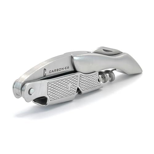 CARBON-E6 Professional Waiter's Corkscrew Wine Bottle Opener (The ultimate wine key for bartenders, servers, sommeliers, connoisseurs, enologists, and all wine enthusiasts) - Image 1