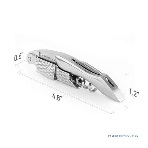 CARBON-E6 Professional Waiter's Corkscrew Wine Bottle Opener (The ultimate wine key for bartenders, servers, sommeliers, connoisseurs, enologists, and all wine enthusiasts) - Image 3