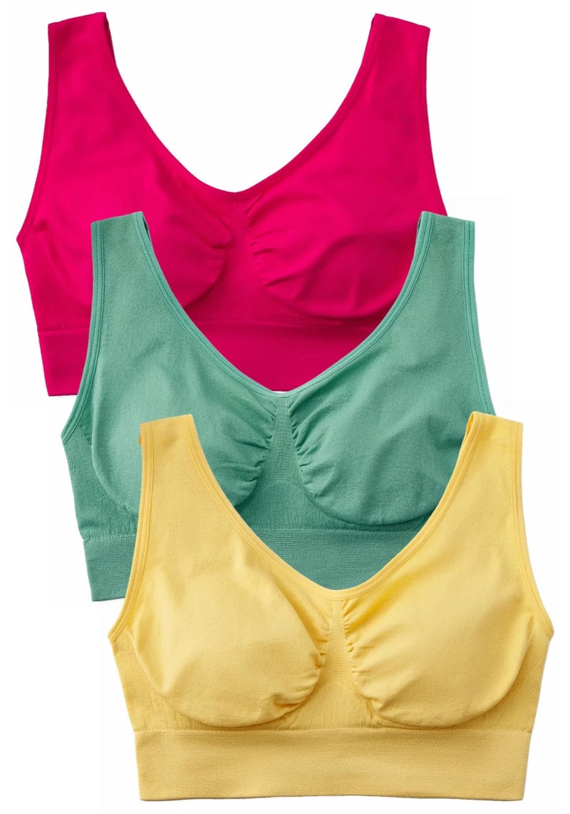 Hiking Gril Women's Comfort Wirefree Bralette Unpadded Sleep Yoga Bra V3P L - Image 1