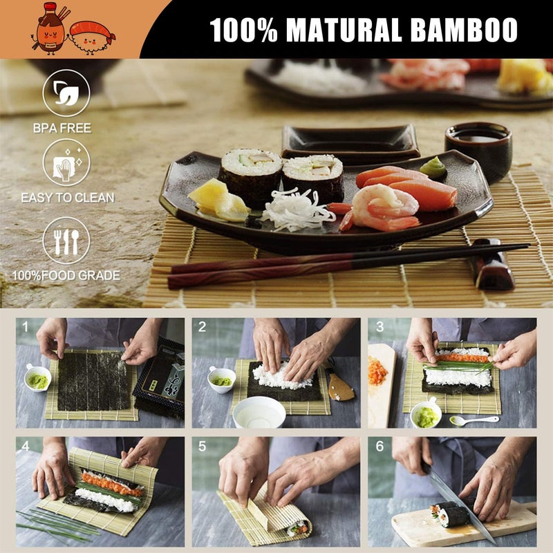 Smiletools Sushi Making Kit For Beginners - 22 Piece Diy Sushi Roller Kit With Bamboo Sushi Rolling Mat  Sushi Bazooka  Chef'S Knife  Chopsticks  Holder - Best Starter Sushi Kit (Pink) - Image 4