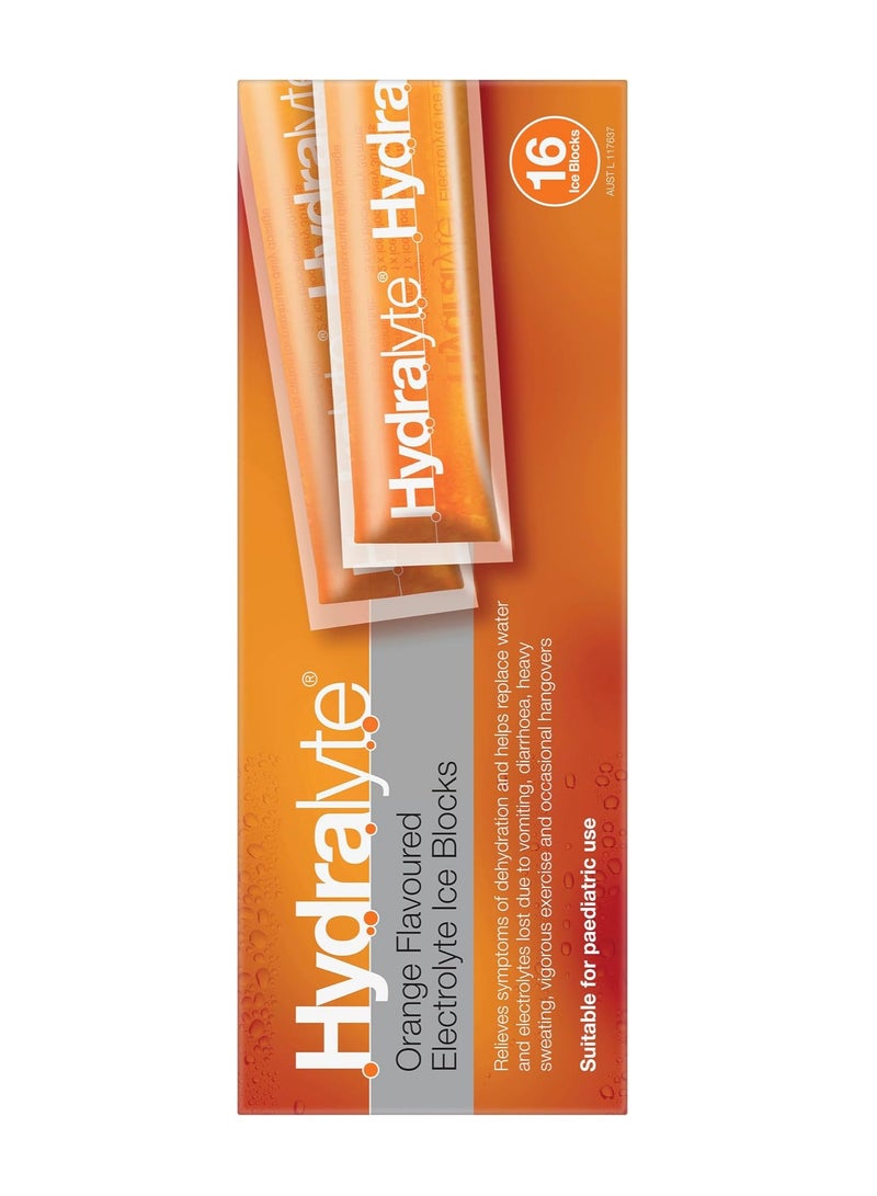 Hydralyte Electrolyte Ice Blocks Orange Favoured 16 Packs - Image 3