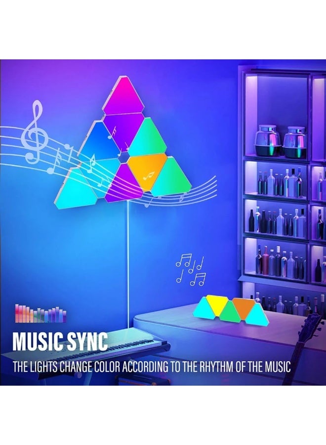 UanTii Smart Triangle Wall Light LED RGB Indoor Atmosphere Light Gaming Lamp Music Sync Decoration Lamp Bluetooth App Control - Image 3