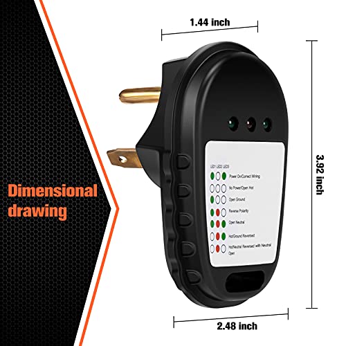WELLUCK 30 AMP RV Circuit Analyzer, 30A 125V RV Pedestal Tester with LED Indicator Light TT-30P 30 amp Tester Plug for RV Camper, Travel Trailers (ETL Certified) - Image 3