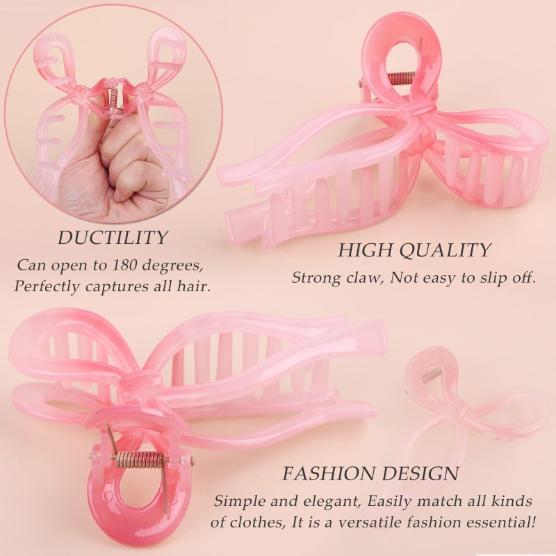 PWEOUKE 4 Pcs Bow Hair Clips Elegant Hair Claw Butterfly Hair Accessories for Girls Nonslip Butterfly Clips Hair Grips Styling Accessories for Women - Image 3