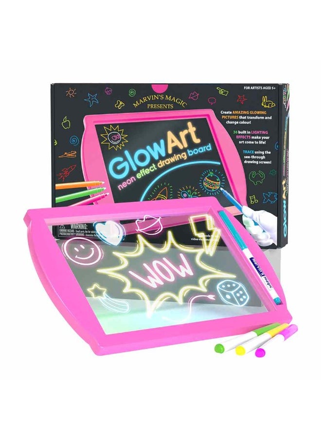 Marvin's Magic - Marvin's Magic Glow Art Neon Effect Drawing Board (Pink) - Image 1