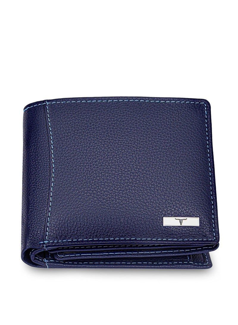 URBAN FOREST Oliver Blue Leather Wallet for Men, 6 Card Slot - Image 1