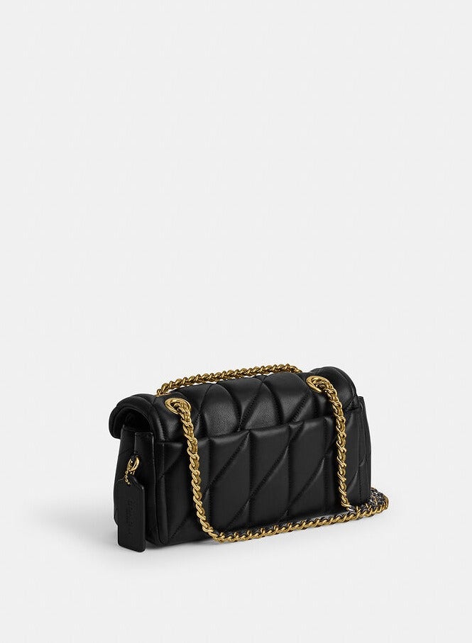 كوتش اوت ليت حقيبة كتف كوتش تابي 20 مع بطانة وسادة، حقيبة كتف نسائية، حقيبة يد نسائية، حقيبة يد نسائية، حقيبة كروس نسائية، محفظة نسائية، حقيبة سفر نسائية، أسود-ذهبي-20 سم - Image 2